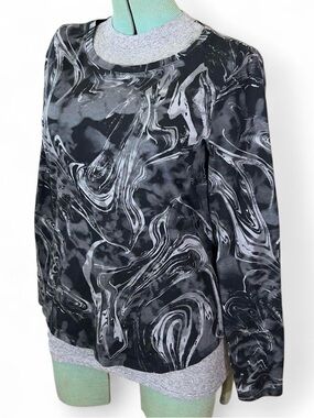 Psychedelic Smoke Abstract Swirl Long sleeve Top Grunge Tie-dye Layering Tee